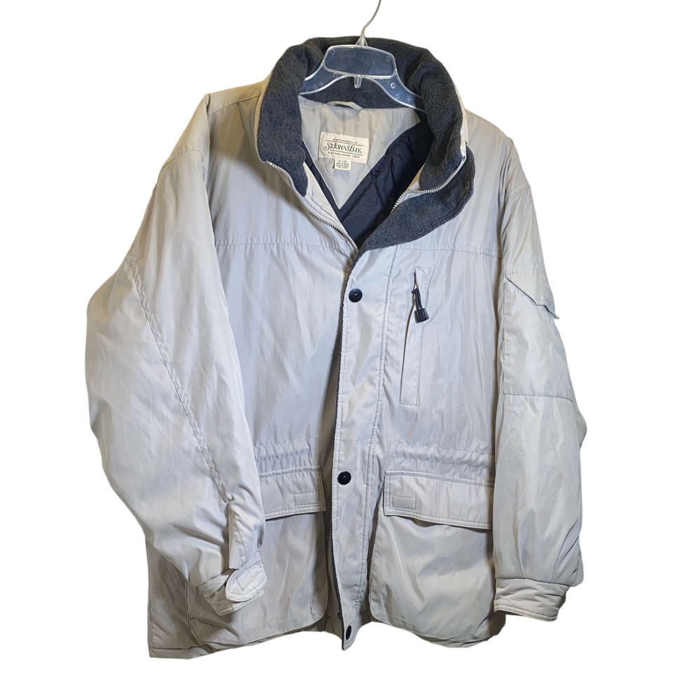 St John's Bay Men's XL Beige Padded Insulated Winter Coat Jacket